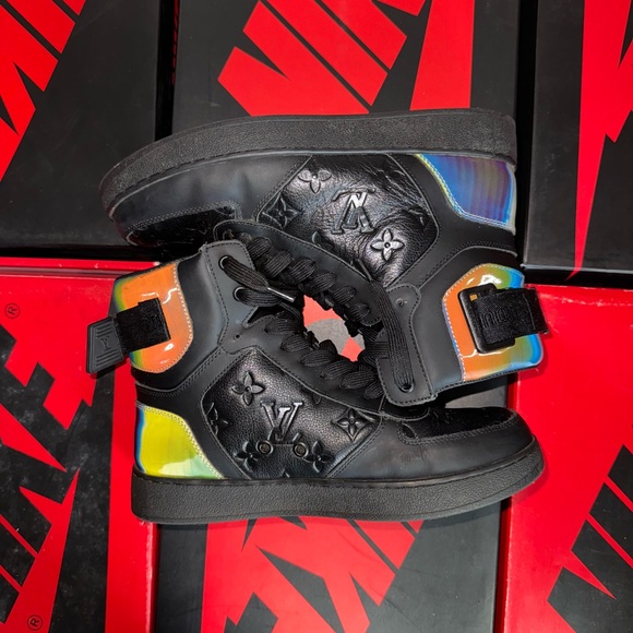 Louis Vuitton Black and Multicolor High-Top Sneakers - Picture 1 of 9